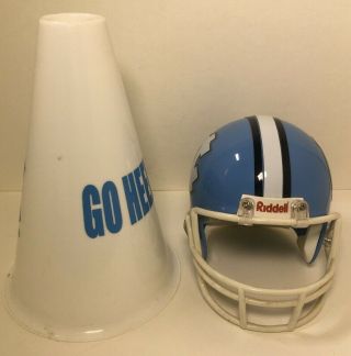 Riddell Carolina Blue Mini Football Helmet - Missing Strap W/ Go Heel Cone