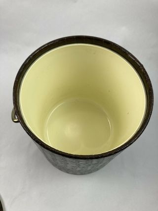 Vintage Mid Century Mod West Bend Thermo Sserv Ice Bucket Faux Croc Leather 3