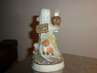 1978 Hoffman No Hunting Eagle And Fox Mini Decanter Whiskey Bottle Game Preserve