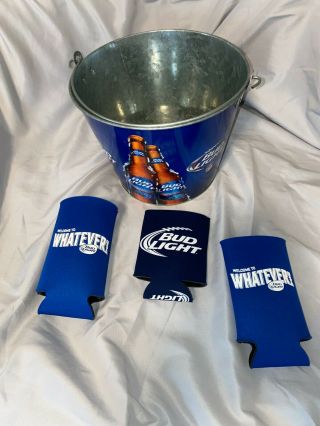 Bud Light Official Nfl Sponsor Beer Bucket And Coozies Up For Whatever
