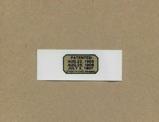 Edison Patent Date Pre - Cut Water Slide Decal For Phonograph Horn Stock Part F