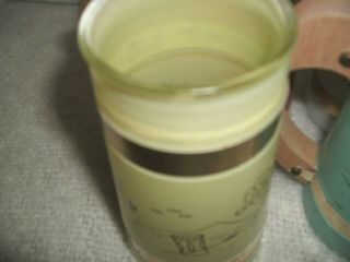 Vintage Set of 4 Siesta Ware Barrel Mugs Retro Barware Wood Handles Pastel Frost 3
