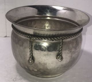 Vintage Hammered Aluminum Ice Bucket,  Vintage,  Mid Century Made In Italy,