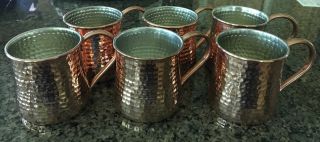 Williams - Sonoma Hammered Copper Moscow Mule Mug Set Of 6 Cups