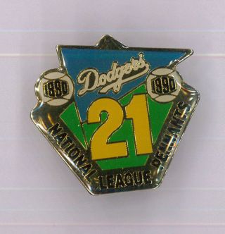Los Angeles Dodgers Mlb Baseball Pin - 21 National League Pennants - La Badge