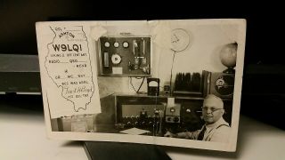 Amateur Ham Radio Qsl Postcard W9lqi Photo Faust H.  Boyd 1954 Ashton Illinois