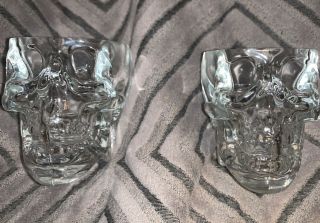 2 Crystal Skull Head Vodka Whiskey Shot Glass Party Drinking Cup Halloween