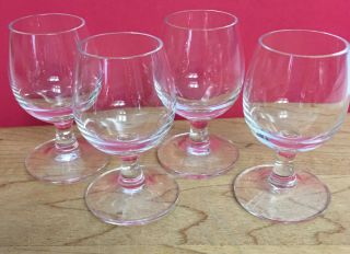 Miniature Brandy Snifter Cordial Shot Glasses 2.  5 " Barware Clear Glass Set Of 4
