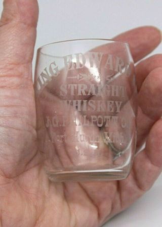 King Edward Vii Straight Whiskey Shot Glass J.  G.  Philpott Co Port Huron Michigan