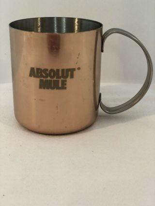 Absolut Mule Vodka Copper Metal Cup Mug Moscow 13 Ounce
