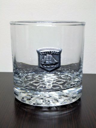 Cutty Sark The Real Mccoy With Pewter Emblem Rocks Glass
