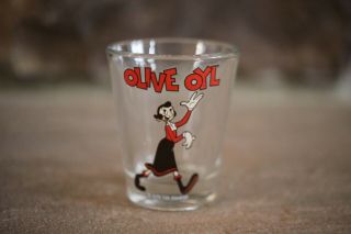From Popeye Cartoon - Olive Oyl Shot Glass 2011 - 2 1/4 " Rare