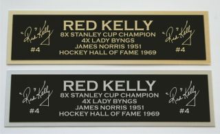 Red Kelly Nameplate For Signed Autographed Hockey Jersey Photo Puck Or Item