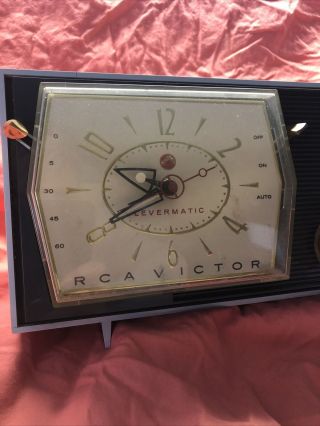 Vintage RCA Victor Levermatic Clock Tube Radio C - 2E Mid Century Modern 1959 2