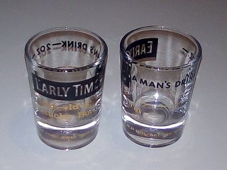 Vtg.  Early Times Whiskey Shot Glass “a Man’s Drink” Federal Glass Set Man Cave