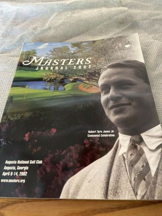 2002 Masters Program With Practice Round Invitee Sheet - Tiger Woods Champion