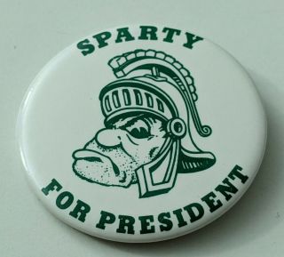 " Sparty For President " Michigan State Spartans Mascot Ncaa College Football Pin