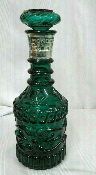 Vtg Jim Beam Emerald Green Glass Decanter Liquor Bottle Kentucky Derby 230 1968