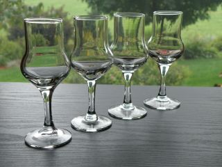 4 Liqueur Cordial Apertif Copita Nosing Style Stemmed Glasses 5 1/4 " Tall 2 Oz