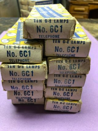 100 General Electric 6c1 Miniature Lamps (for Old Pop Up Button Telephones?)