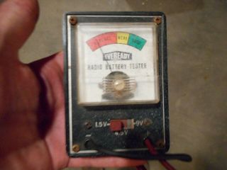 Vintage Eveready Radio Battery Tester; Union Carbide Corp.  N.  Y.