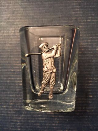 Fort Golf Golfer Theme Pewter Emblem Shot Glass Made In The Usa Pebble Beach