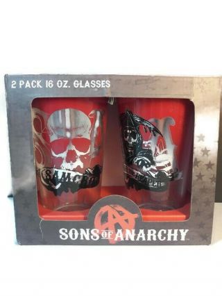 Sons Of Anarchy Samcro 16oz Pint Glasses,  Set Of 2 Brand