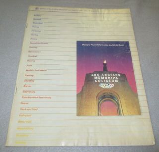 ☆ Very Rare - 1984 Los Angeles Olympics Ticket Information Order Book - 28 Pages