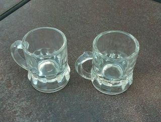 Federal Glass Clear Miniature Beer Mugs Shot Glasses Set Of Two