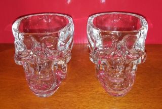 Set Of 2 Crystal Head Vodka Skull Shape Shot Glasses