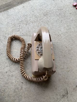 Vintage Gte Automatic Electric Beige Rotary Dial Wall Telephone