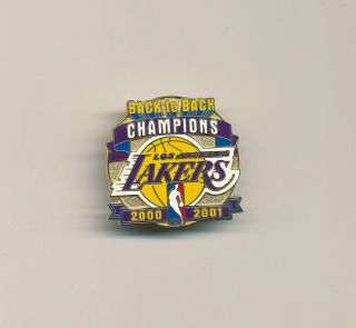 2000 - 2001 Los Angeles La Lakers Nba Back To Back Champs Pro Basketball Pin