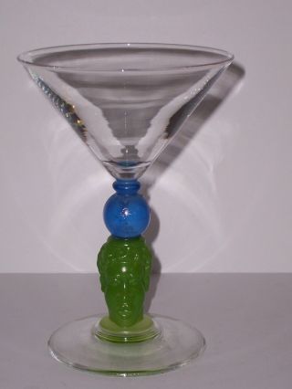 Richard Jolley Bombay Sapphire Crystal Martini Glass 1996 Multi - Color