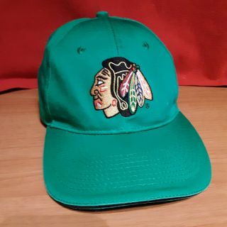 Vintage Chicago Blackhawks Hat Cap Kick10 Miller Lite Beer Nhl Hockey Green
