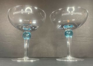 Bombay Sapphire Martini Glasses Blue Set Of 2