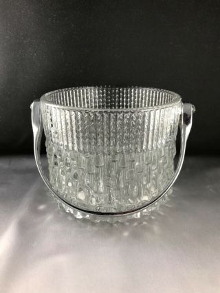 Vintage Teleflora France Crystal Ice Bucket/wine Cooler W/ Chrome Handle