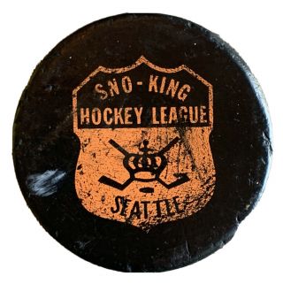 Vintage Ccm Seattle Sno - King Hockey League Game Puck