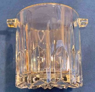 Vintage Crystal Ice Bucket With Handles Made In Italy