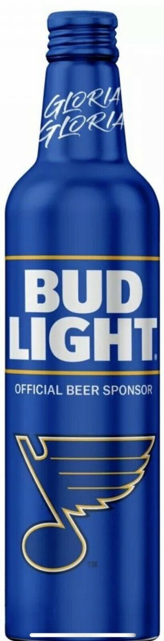 St.  Louis Blues 2019 Stanley Cup Champion Bud Light Gloria Edition Bottle