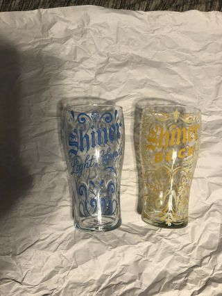 Shiner Bock And Shiner Light Blonde Beer Glasses