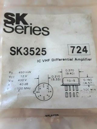 Rca Sk3525 Integrated Circuit Repl,  Ecg724,  Nte724 Sk
