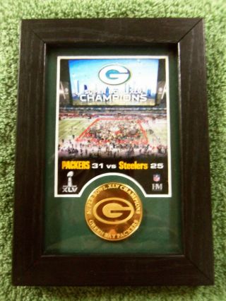 Bowl Xlv Nfl Champions Green Bay Packers 24kt Gold Plated Coin Medallion