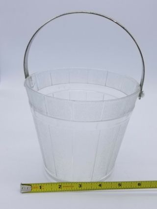 Vintage Glass Ice Bucket With Hamered Aluminium Handle