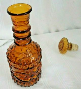 Vtg Jim Beam Amber Glass Decanter Liquor Bottle w/Stopper 3