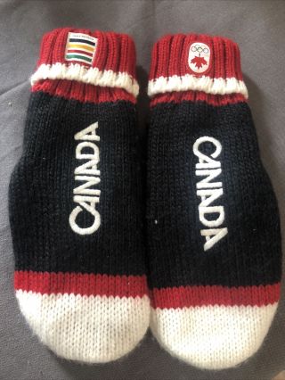 Pyeongchang 2018 Winter Olympics Team Canada Red Knit Mittens Adult L/xl