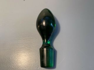 Vintage Emerald Green Glass Cruet Decanter Bottle Stopper