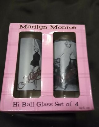 Marilyn Monroe Set Of 4 Hi Ball Glasses / Tumblers -