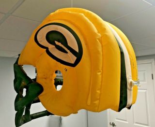 Vintage Green Bay Packers Nfl Inflatable Blow - Up Football Helmet 1990s