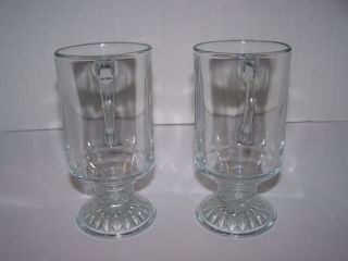SET OF 2 CLEAR GLASS IRISH COFFEE MUGS 2