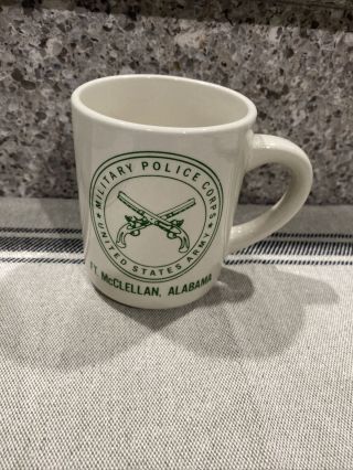 Ceramic Vintage Military Police Us Army Coffee Mug,  Ft.  Mcclellan,  Alabama